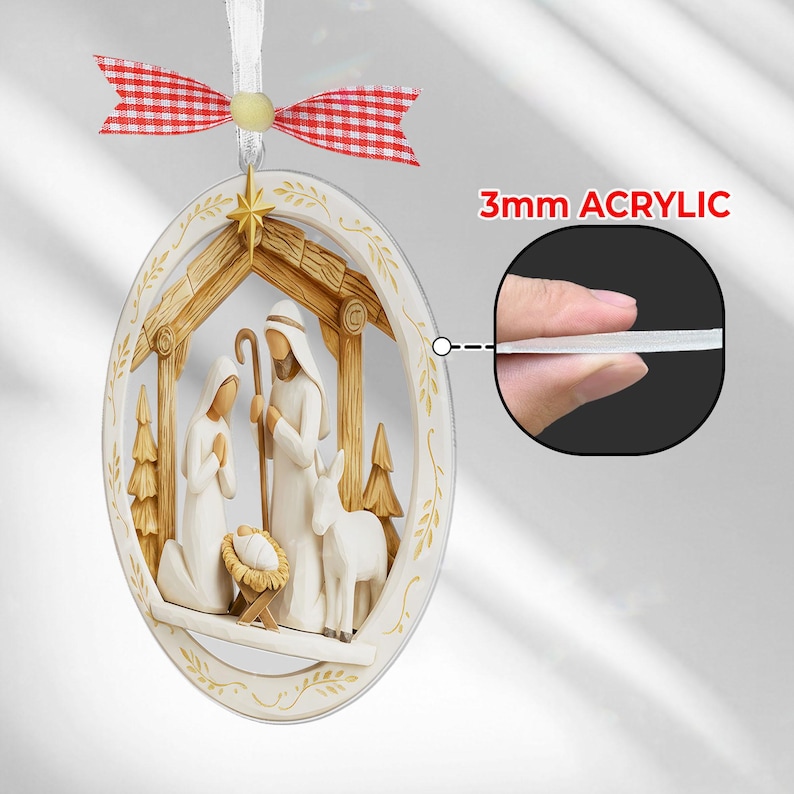 Nativity Jesus Ornament,nativity Scene Christmas Ornament,christian ...