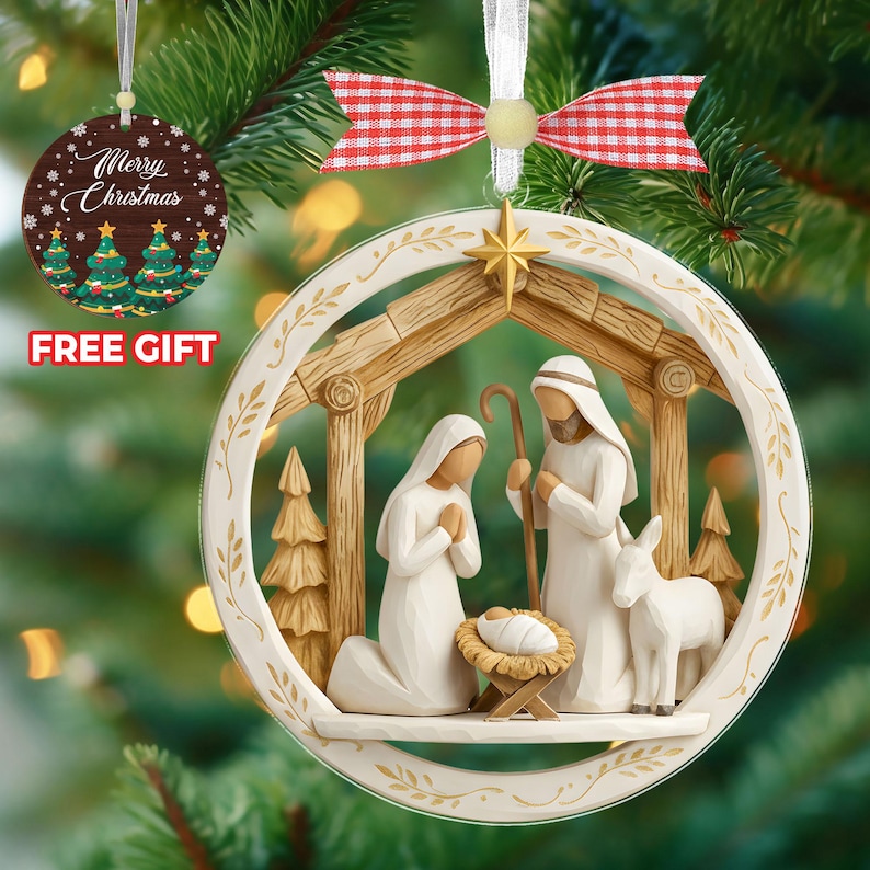Nativity Jesus Ornament,nativity Scene Christmas Ornament,christian ...