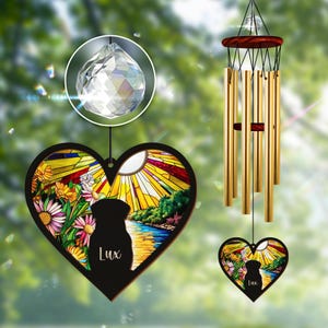 Custom Pet Memorial Wind Chimes,Pet Memorial Gift,Dog Memorial Suncatcher,Pet Loss Wind Chime Gift,Dog Remembrance Gift,Sympathy Wind Chime