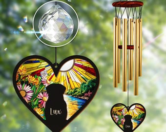 Aangepaste huisdier Memorial windgong, huisdier Memorial cadeau, hond Memorial Suncatcher, huisdier verlies windgong cadeau, hond herdenkingscadeau, sympathie windgong