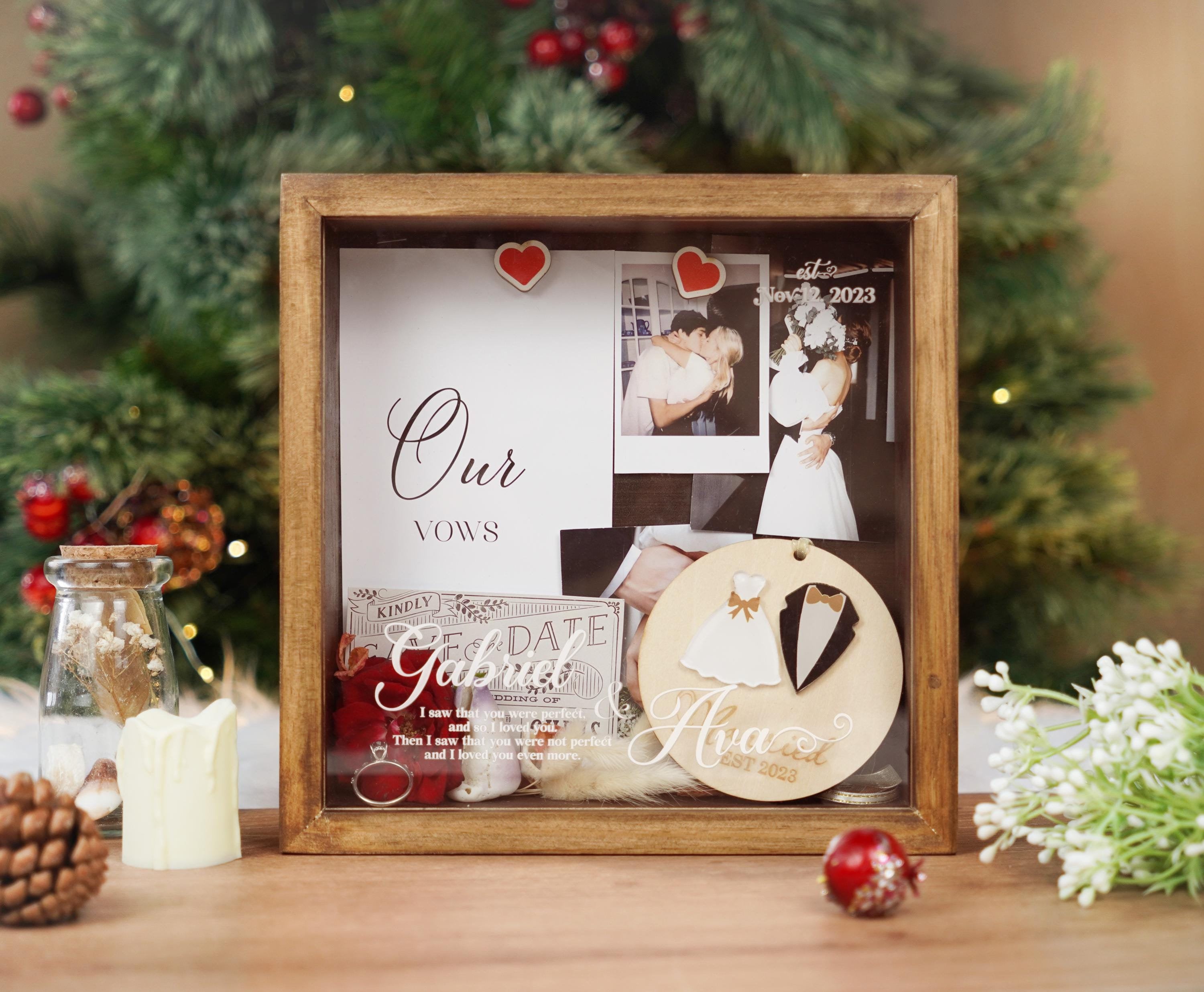 Personalize Weddings Shadow Box, Custom Couple Names and Date Weeding ...