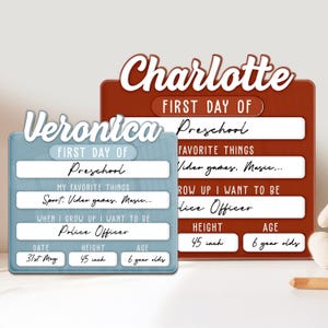 Acrylic First Day of School Sign|Personalized School Sign|Back to School Photo Prop|Custom First & Last Day School Board|Milestone Sign