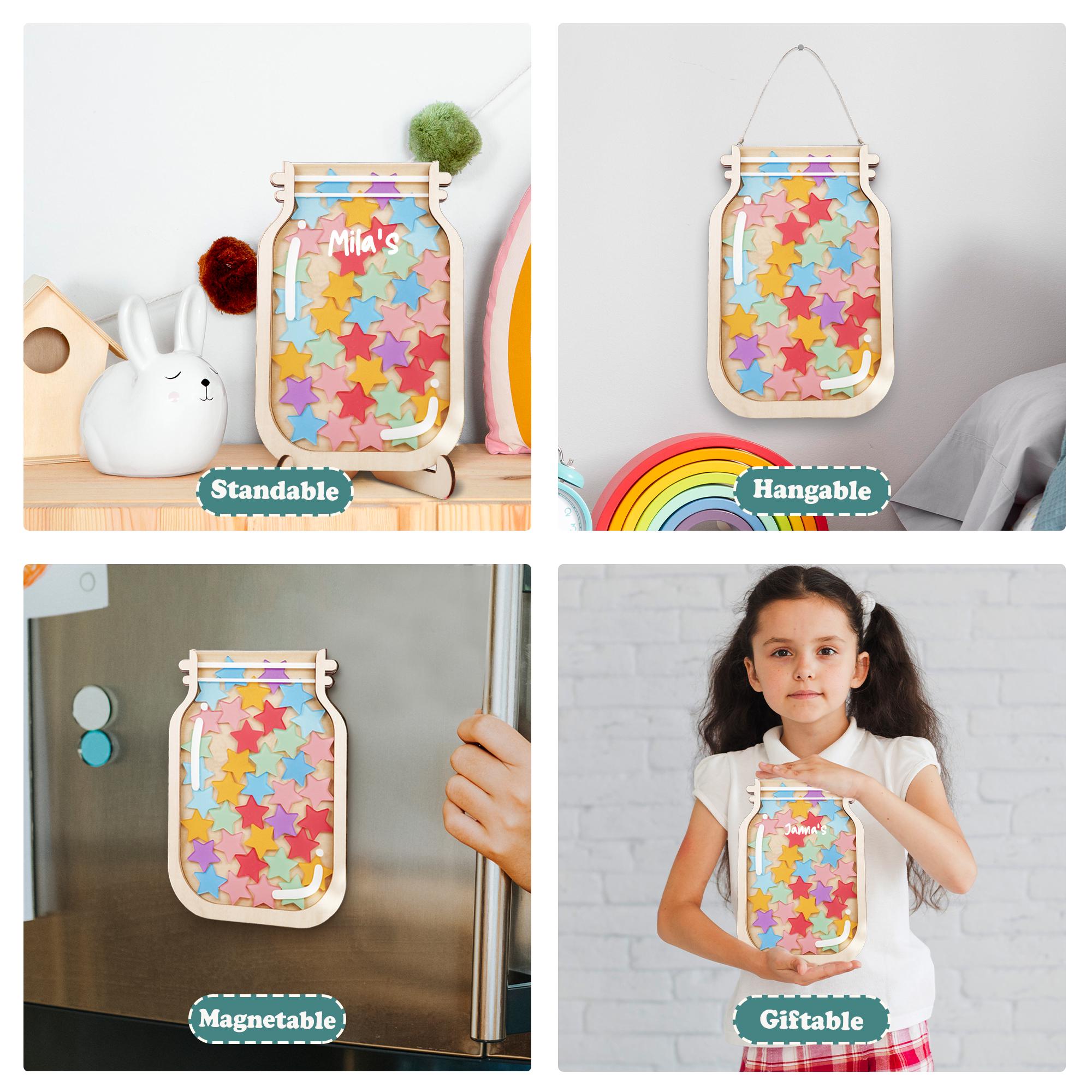 Custom Reward Jar With Stars, Rainbow Classroom Teacher Star Jar ...