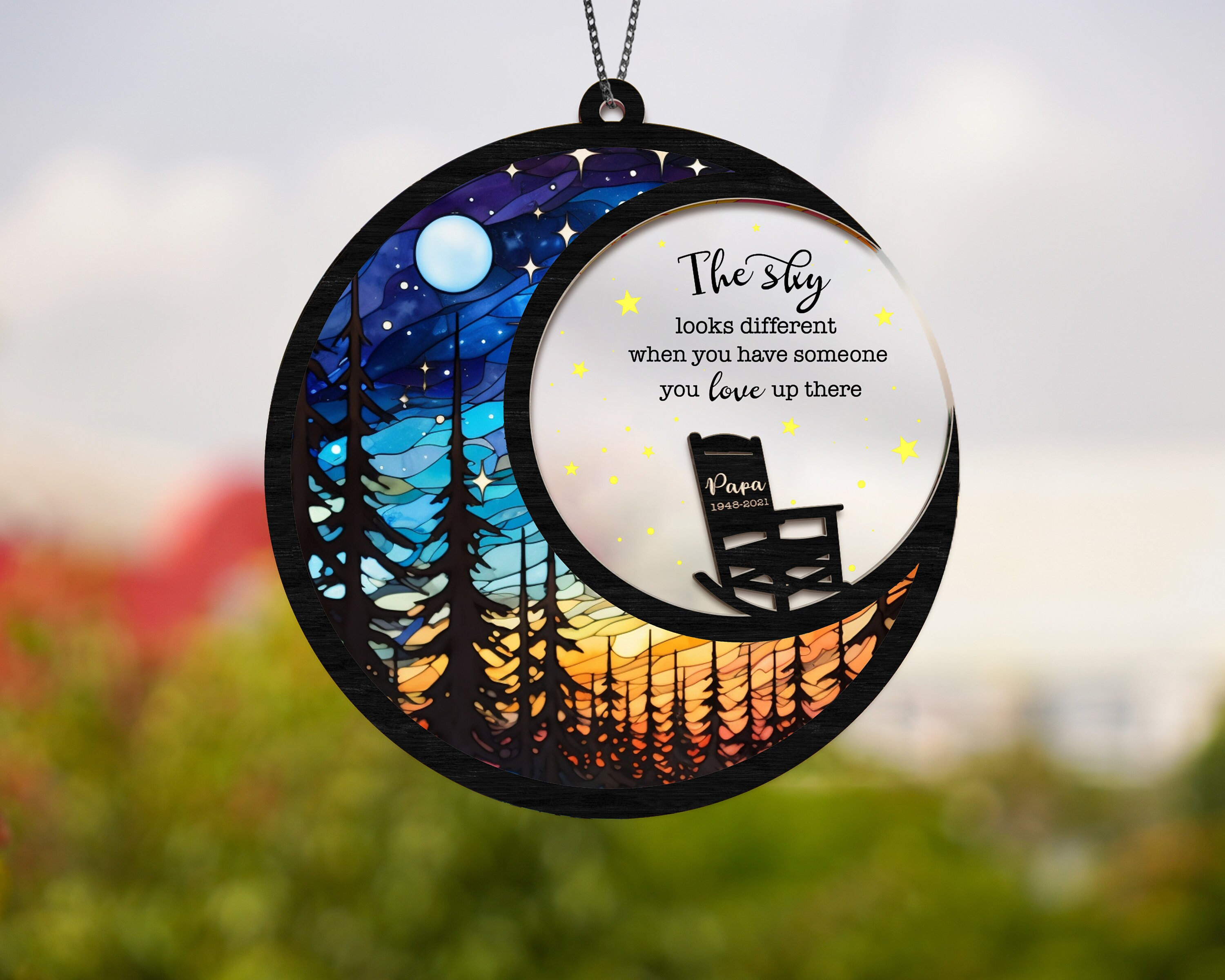 The Sky Looks Different Suncatcher Memorial, Memorial Gift, Sympathy Gift, Loss Of Father, In Loving Memory, Bereavement Gift, Loss of Mom