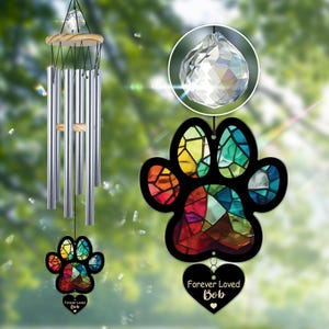 Custom Dog Loss Sympathy Gift,Pet Memorial Wind Chime,Dog Suncatcher With Name,Dog Memorial Gift,Pet Loss,Listen to the Wind,Cat Remembrance