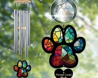 Aangepaste hond verlies sympathie cadeau, huisdier Memorial windgong, hond suncatcher met naam, hond Memorial cadeau, huisdier verlies, luisteren naar de wind, kattenherinnering