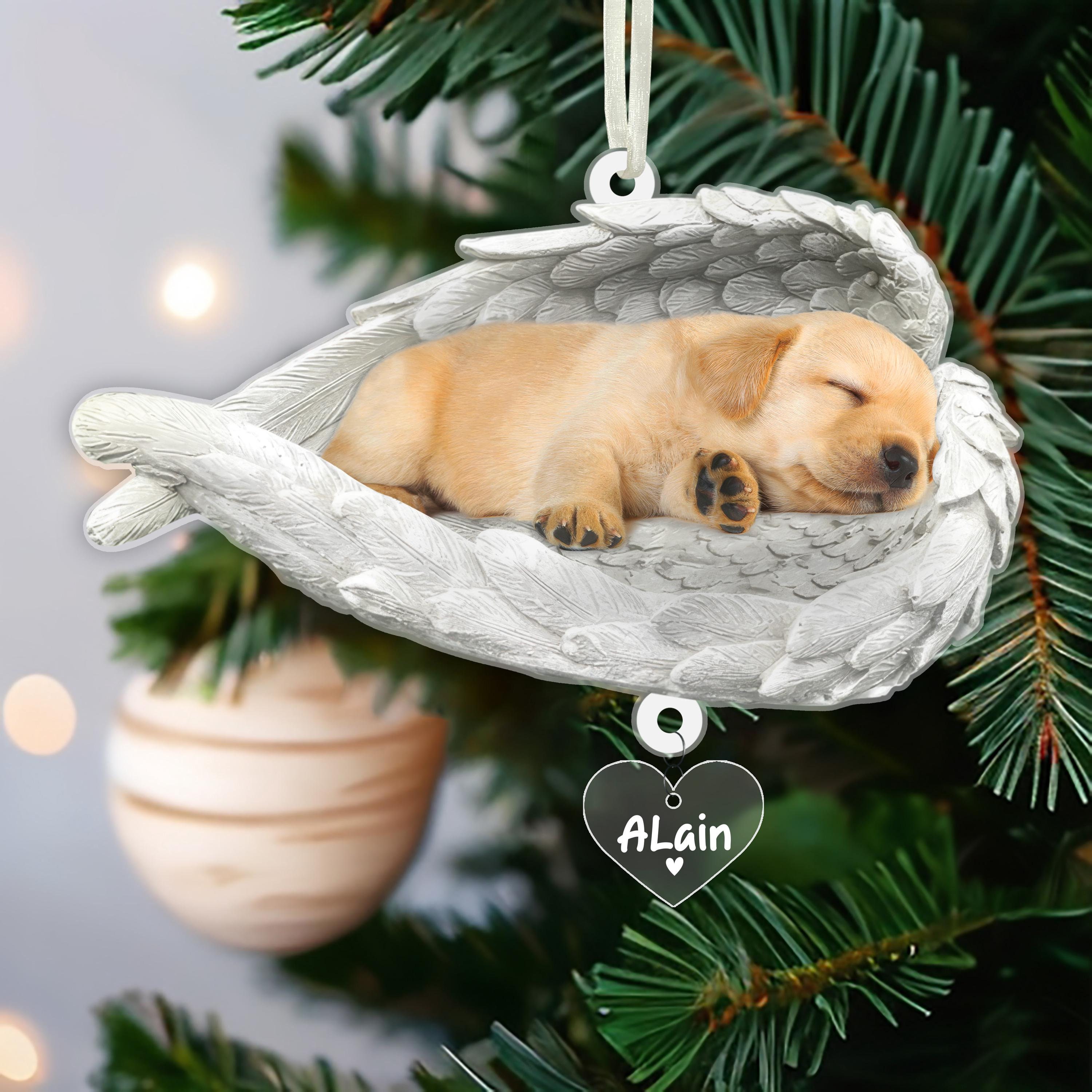 Angel dog ornaments personalized online