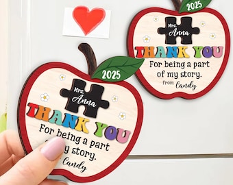 Teacher Appreciation Gift, Personalized Teacher Magnetic Sign, Teacher Gift, Thank You Gift From Student, Teacher Locker Magnet