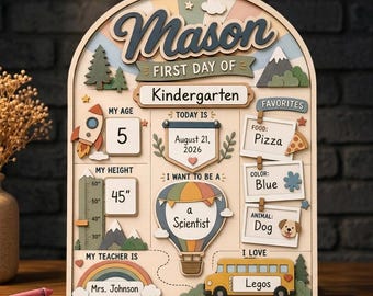 Custom Back to School Sign, First Day School Board, Kindergarten Photo Prop, Name School Board For Kids, Last Day School Name Sign