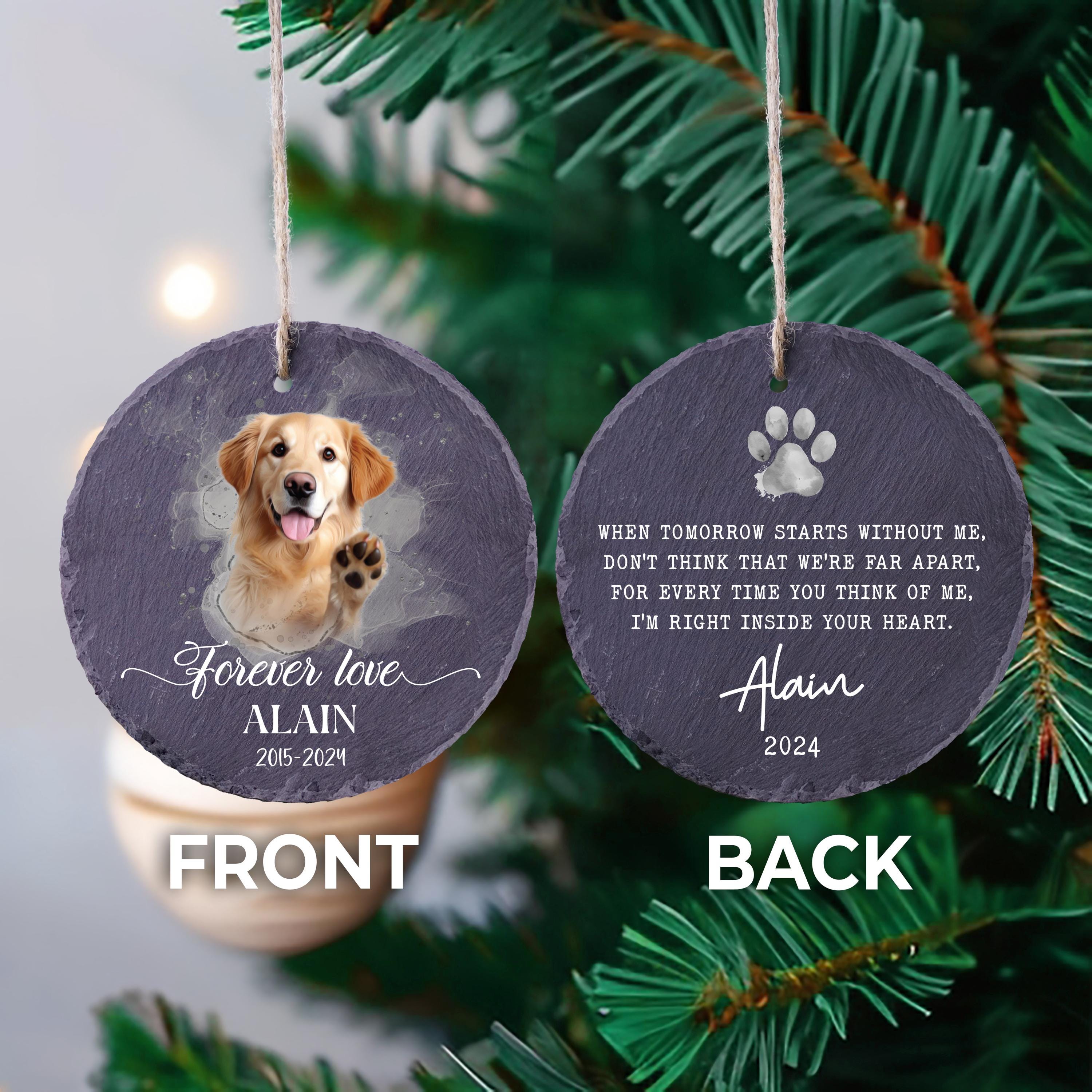 Custom Pet Memorial Photo Ornament,pet Loss Gift,dog Christmas Ornament ...