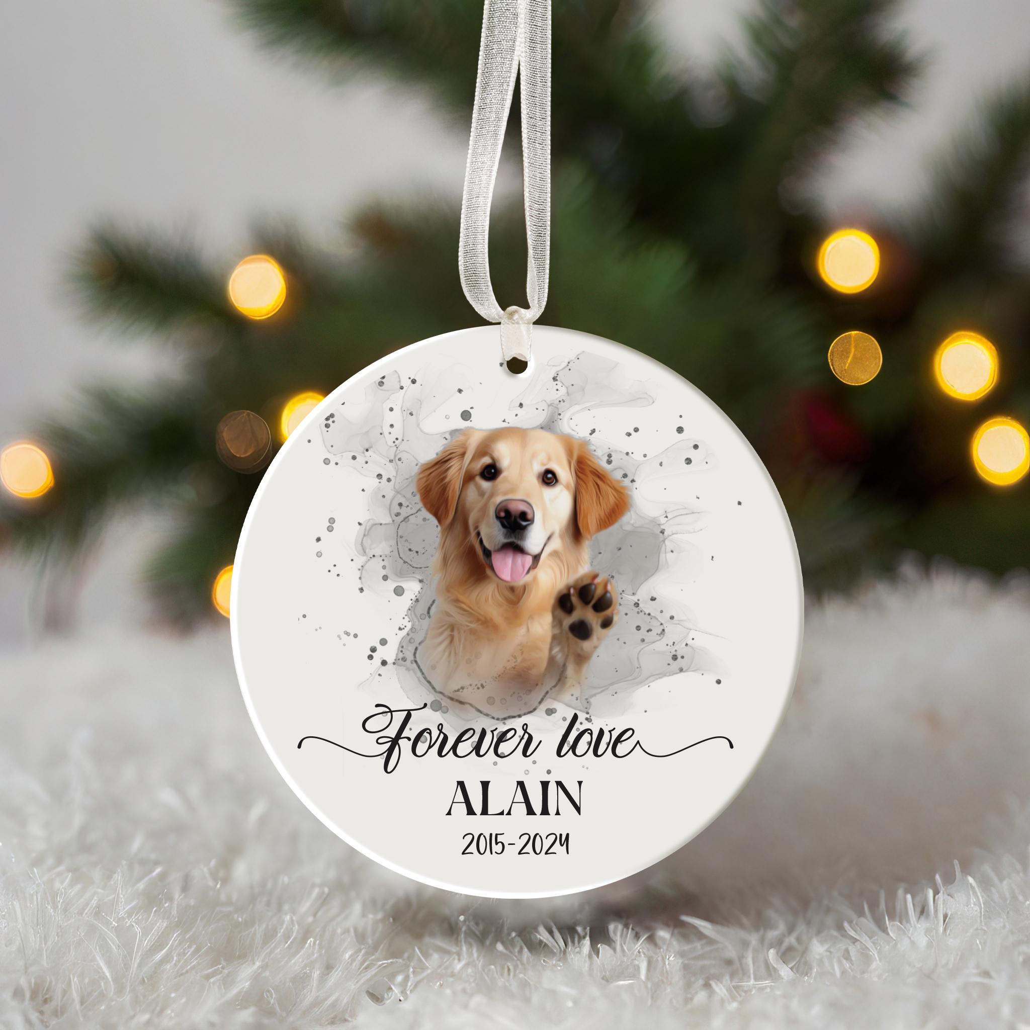 Custom Pet Memorial Photo Ornament,pet Loss Gift,dog Christmas Ornament ...