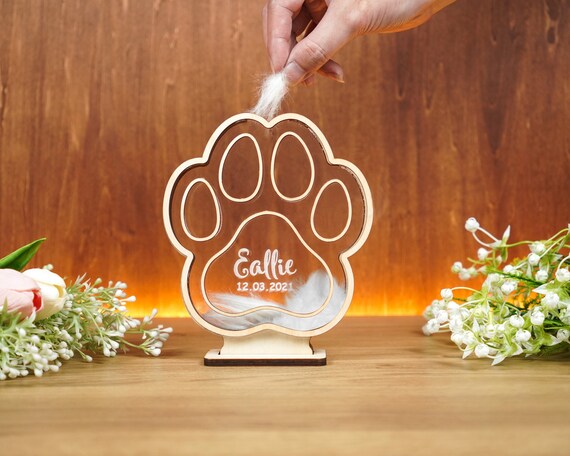 Porte-clés Souvenir En Forme De Patte - Pour Conserver Les Poils De Son Animal (chien, Chat) - Dimensions 6x5.5 Cm, En Polyuréthane, Cadeau Pour Amoureux Des Animaux