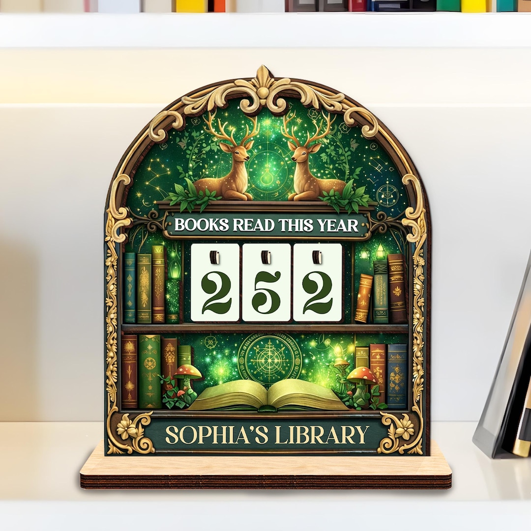 Book Counter,personalized Book Tracker Sign,reading Counter,book Lover ...