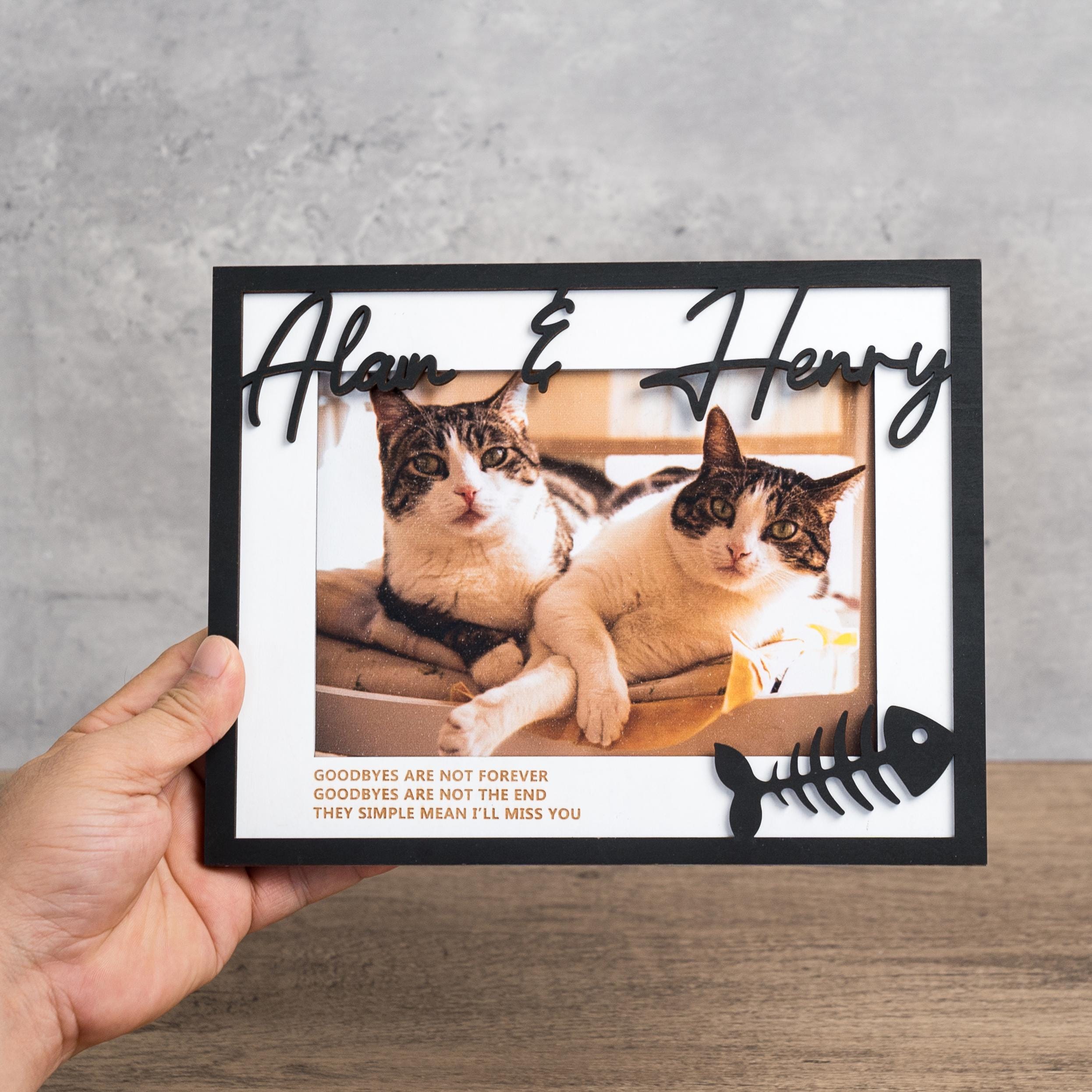 Cornici Per Foto Di Cane Foto Pet 10x15 Cornice Commemorativa Per Animali Domestici - Legno, Girevole, 10x15 Cm, Ricordo Cani E Gatti Legno MDF Marrone Cornice Gatto - 6