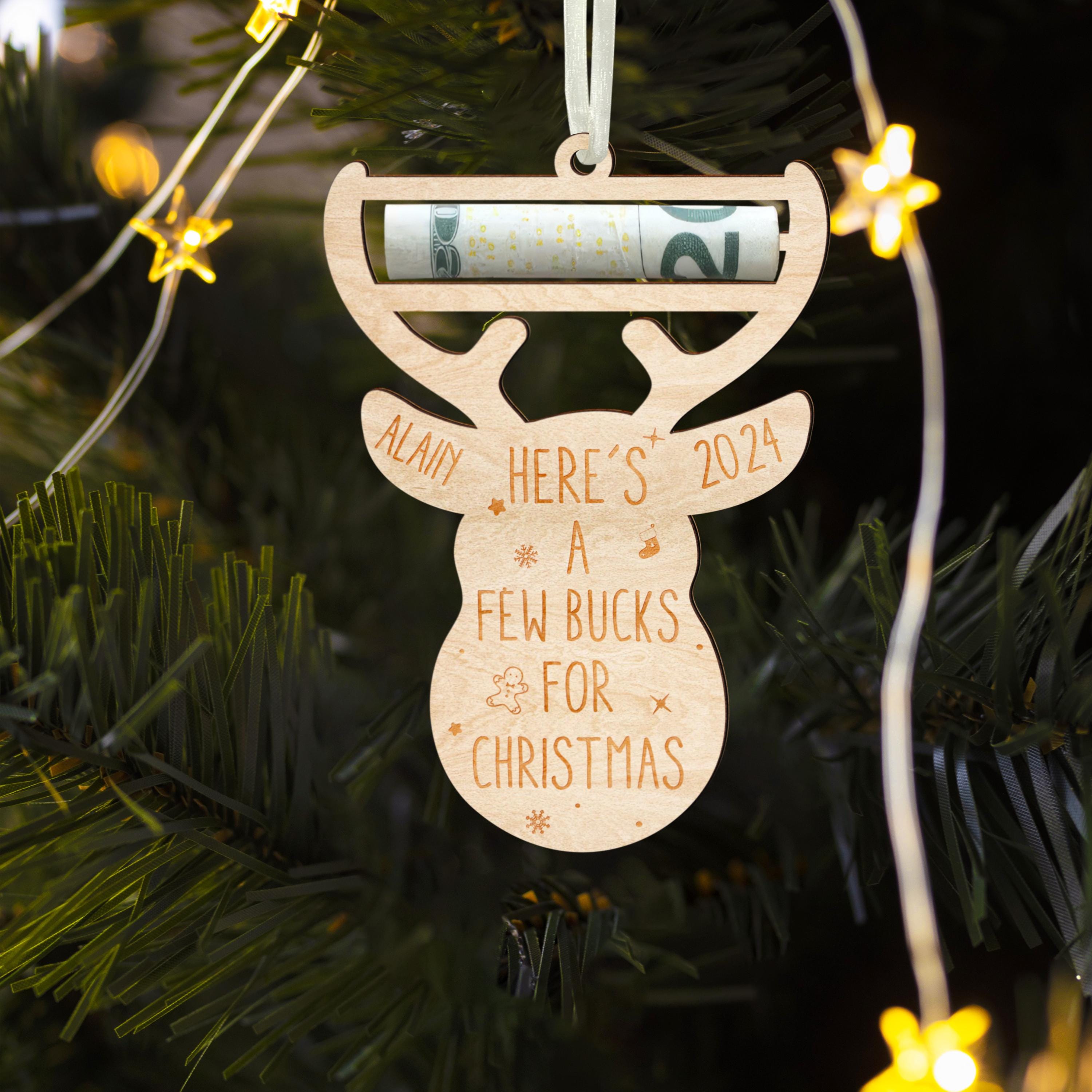 Portasoldi Natalizi A Forma Di Cervo - Decorazione Albero Di Natale In Legno | Per Contanti E Piccoli Regali