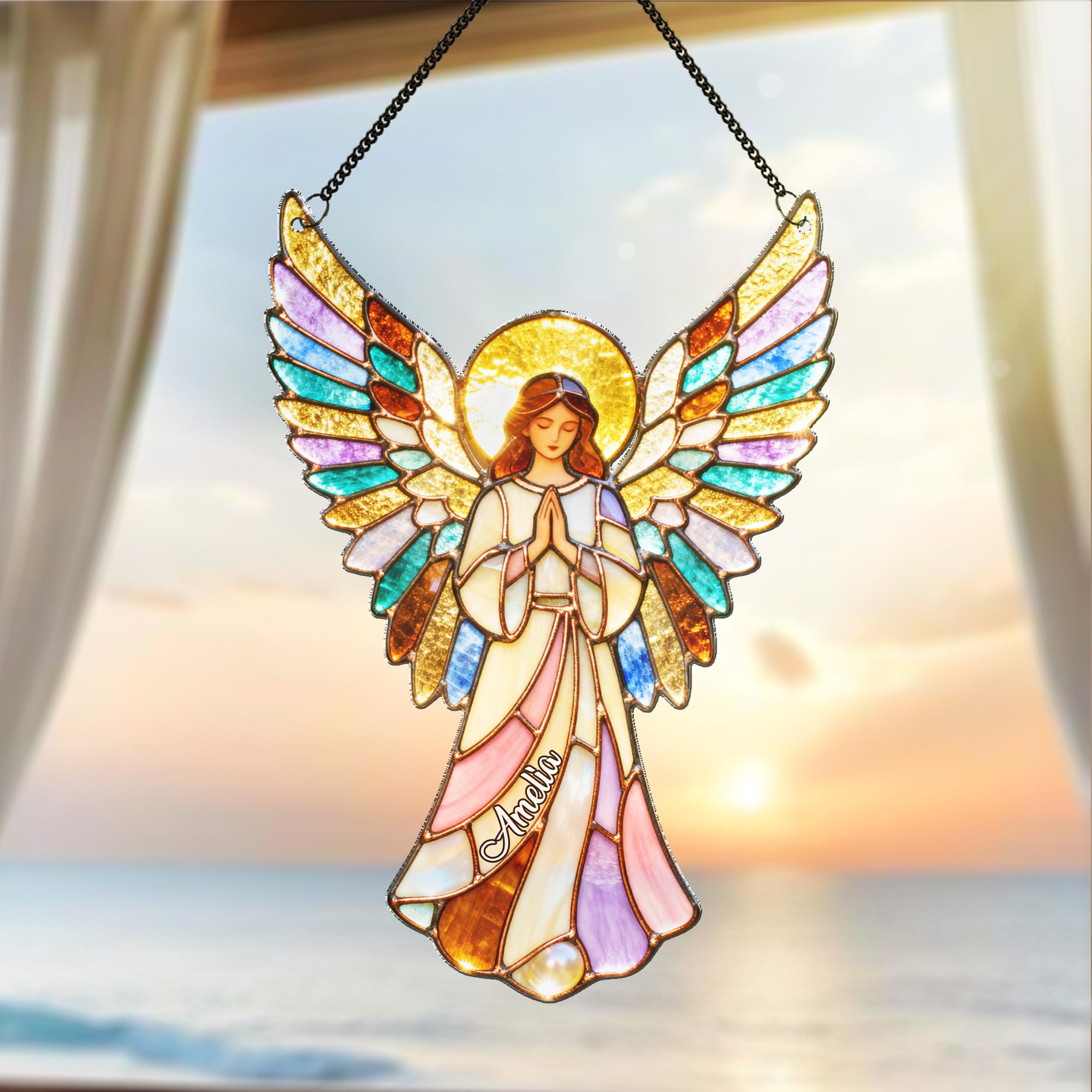 Vintage Stained Glass Angel - Etsy