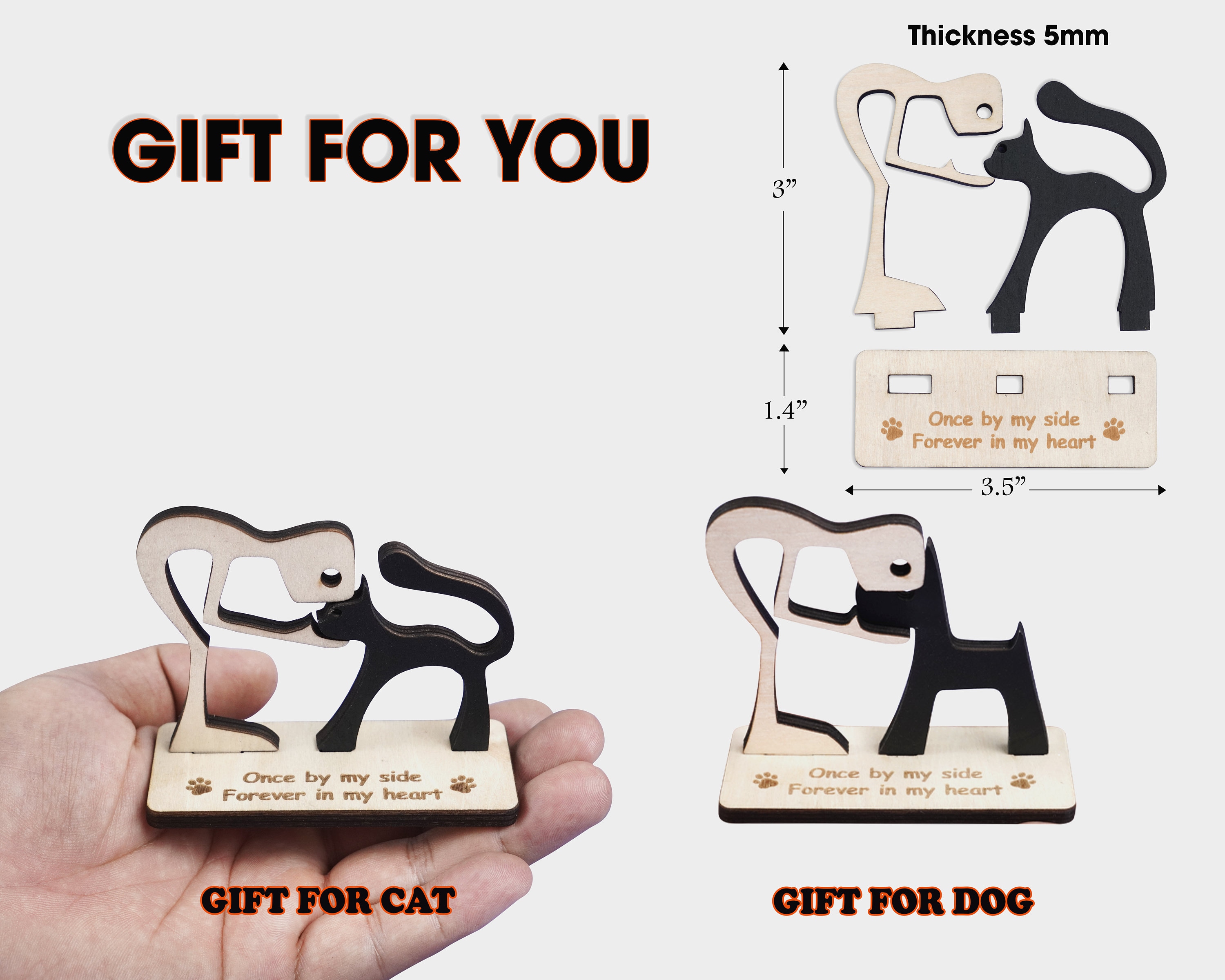 Cornice Commemorativa Per Animali Domestici In Legno - Girevole, Per Foto 10x15 Cm - Foto 10