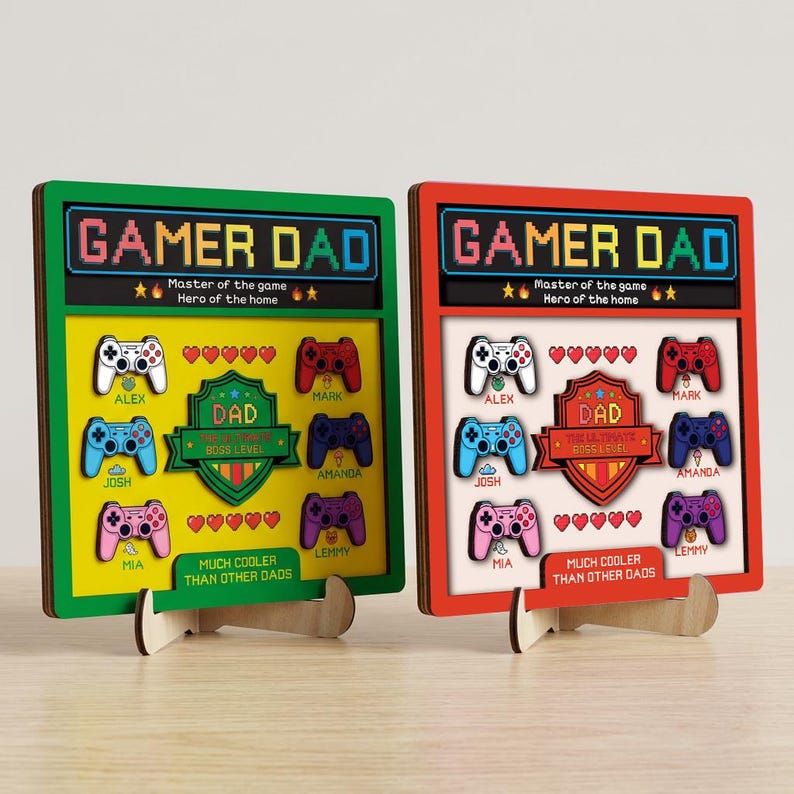 Gamer Signs Frame Personalized Gamer Dad Frame Sign, Custom Video Game Dad Gift, Gaming ...