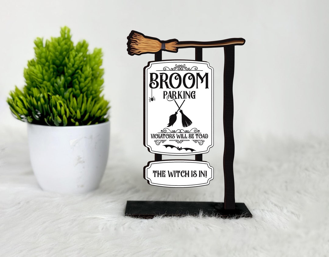 Halloween Broom Parking Sign,halloween Tiered Tray Decor,halloween ...