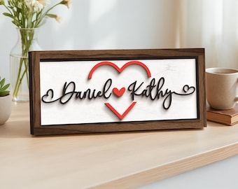 Personalized Couples Name Sign, Valentine Gift For Couples, Wedding Gifts, Gift For Him Her, Valentine Home Decor, Anniversary Keepsake