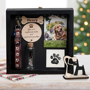 Pet Memorial Shadowbox, Prezenty kondolencyjne dla psów, Prezenty kondolencyjne po stracie zwierzaka, Pet Shadow Box, Pamiątkowa pamiątka dla zwierząt, Prezent dla miłośnika kotów, Prezent świąteczny