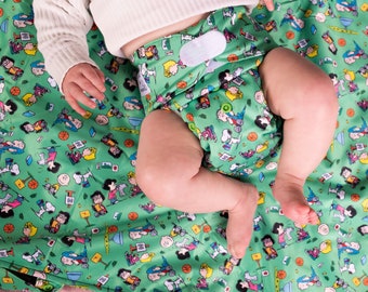 Snoopy - The Green Collection - Wipeable Cloth Nappy/Diaper - Swim Nappy/Day Nappy/Night Nappy/Absorbent Inserts