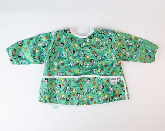 Snoopy - Green Collection - Wipeable/Feeding/Art/Painting - Baby Smock/Child&#39;s Apron, Size 6M-3Y