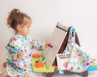 Mr. Men Little Miss - Wipeable/Feeding/Art/Painting - Baby Smock/Child&#39;s Apron, Size 6M-3Y
