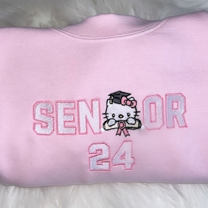 kitty senior embroidered t-shirt/crewneck/hoodie image 2