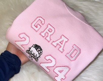 kitty graduate 2024 embroidered t-shirt/crewneck/hoodie