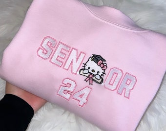 kitty senior embroidered t-shirt/crewneck/hoodie