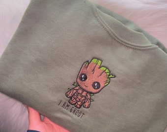 I am groot embroidered t-shirt/crewneck/hoodie