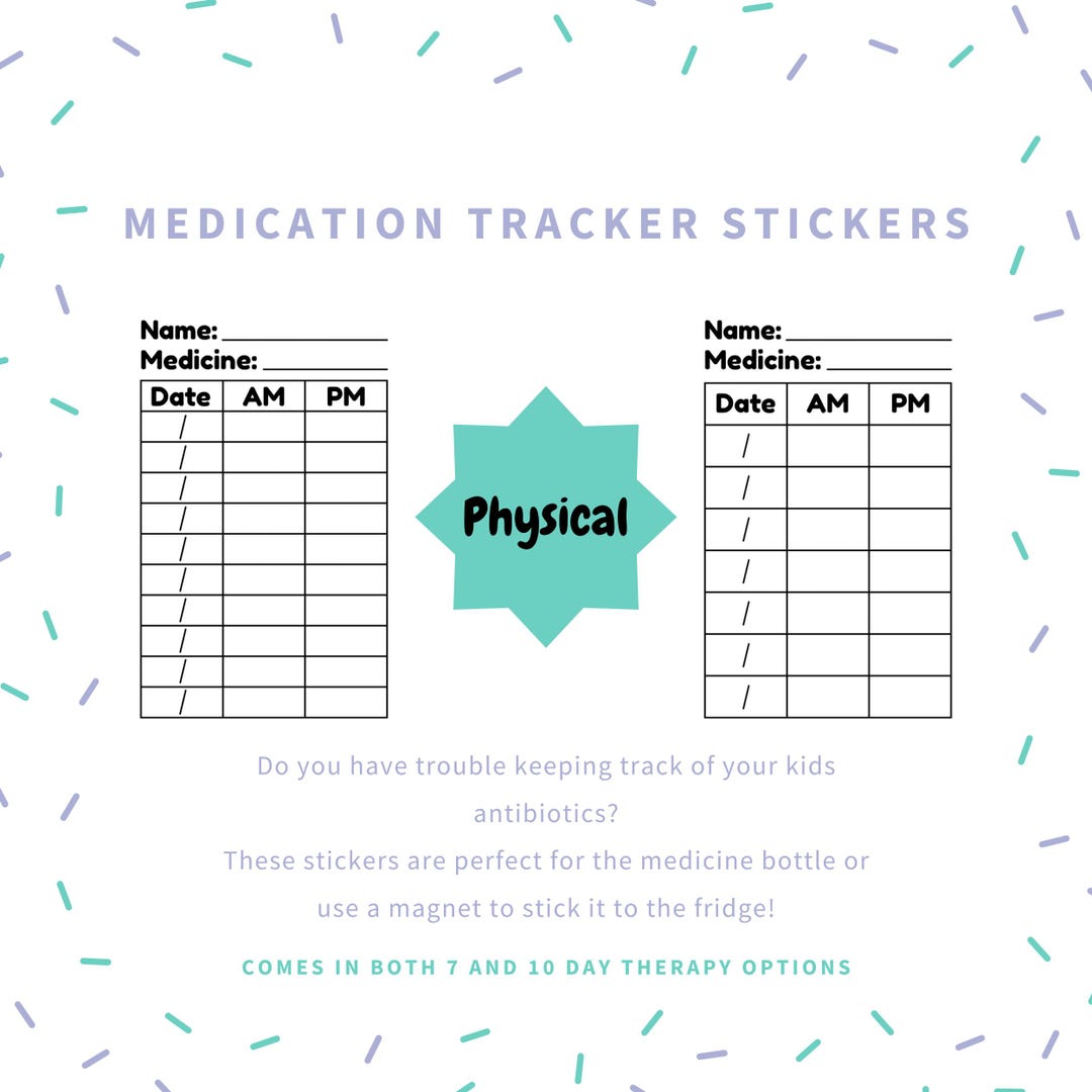 Medication Guide Sticker Medication Tracker Stickers Physical Item - Etsy
