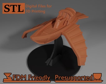 Bird of Prey Fantasy Flying Ship Model STL for 3D Printing Compatible with DnD Spelljammer