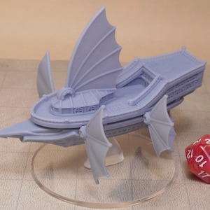 Dreadnought Airship Miniature Flying Fantasy Ship Compatible with DnD Spelljammer