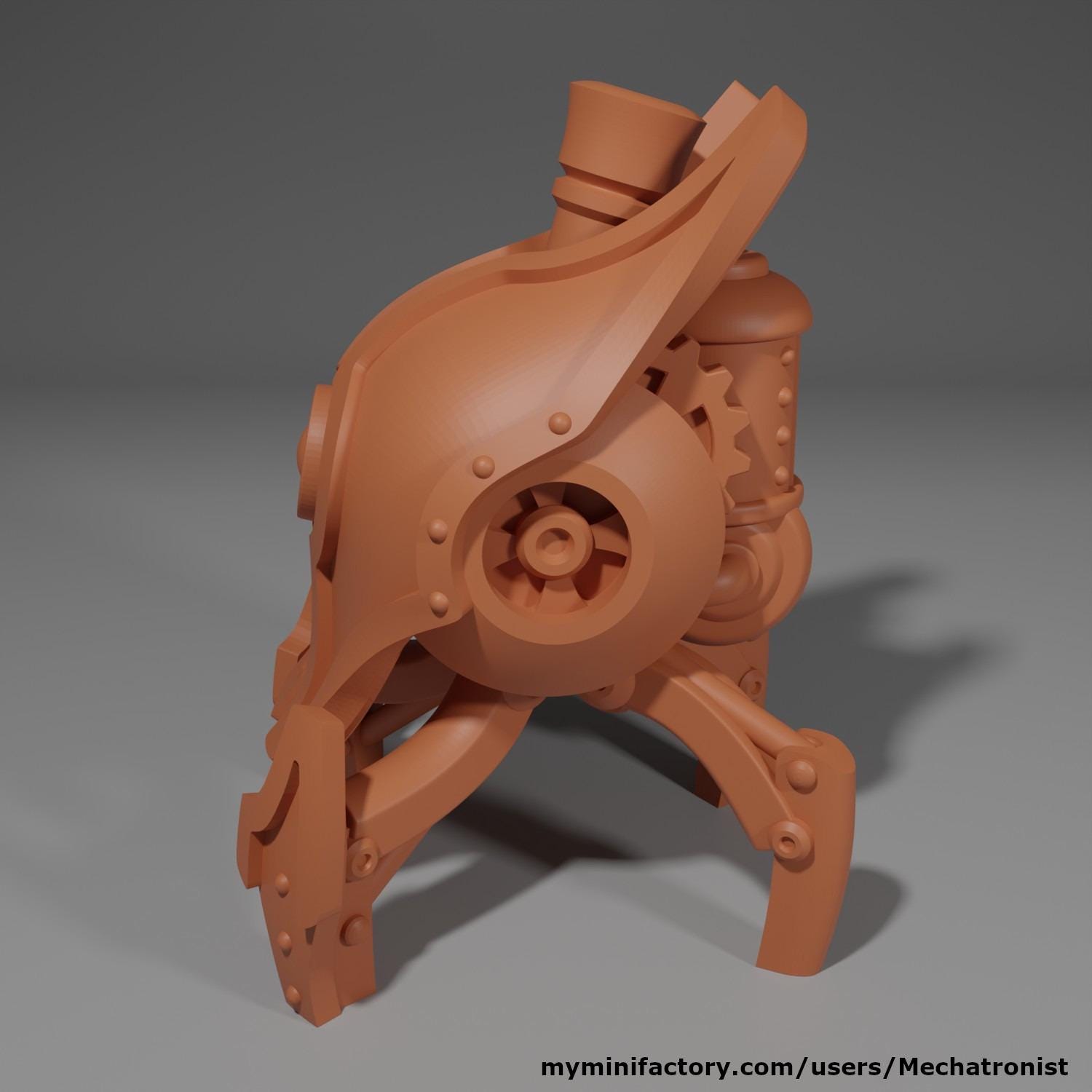 Shield Sentry STL Files for 3D Printing: Steampunk Clockwork Robot ...