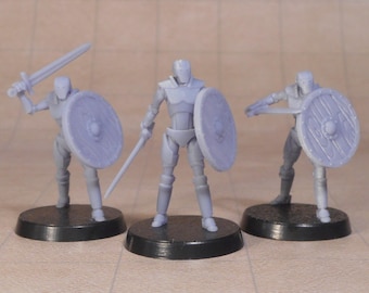 Robot Construct Soldier Miniature with Sward and Shield