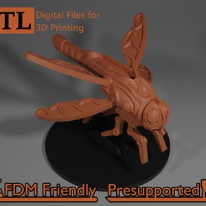 Archivos STL en miniatura de barco volador de fantasía de insectos para impresión 3D compatible con DnD Spelljammer