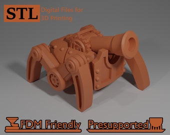 Robot Eldritch Cannon for DnD Artificer STL for 3d Printing
