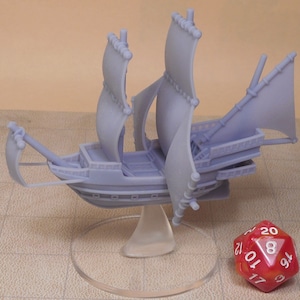 Galleon Airship Miniature Flying Fantasy Ship Compatible With DnD Spelljammer