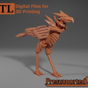 Clockwork Robot Bird Miniature Artificer Construct Model for Tabletop Games STL for 3D Printing