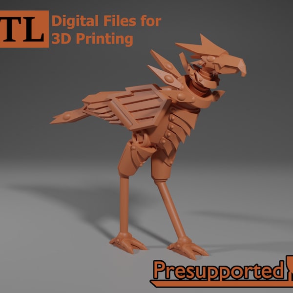 Clockwork Robot Bird Miniature Artificer Construct Model for Tabletop Games STL for 3D Printing