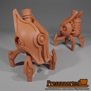 Archivos STL de Shield Sentry para impresión 3D: Miniatura de robot artífice mecánico steampunk