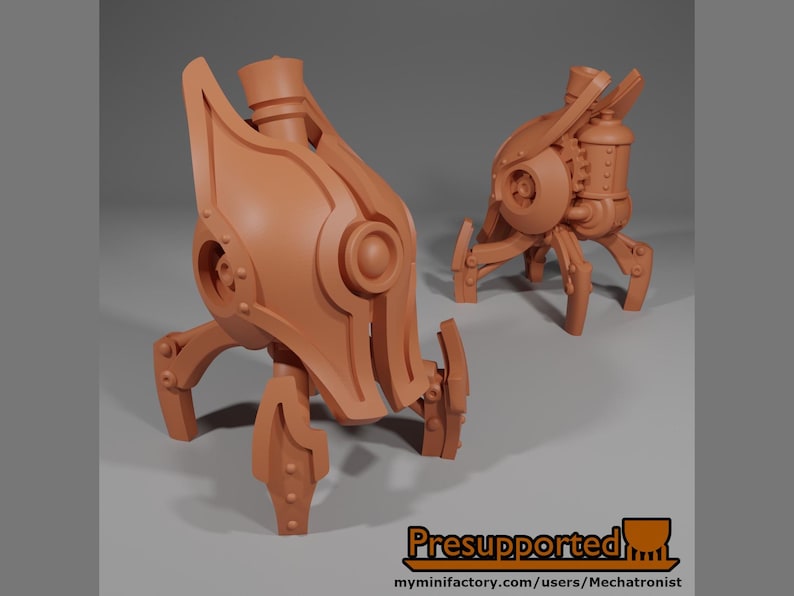 Shield Sentry STL Files for 3D Printing: Steampunk Clockwork Robot ...