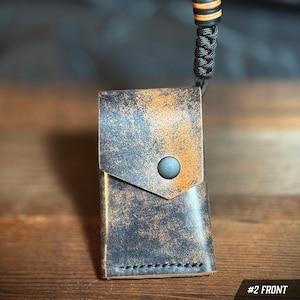 Incognito Mini - Cartera minimalista de cordobán con concha negra jaspeada