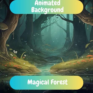 ANIMIERTER HINTERGRUND Zauberwald/ Videoanrufe/ Twitch Stream/ Seamless Loop