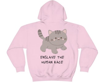 Enslave The Human Race Cat / Sudadera con capucha Unisex Heavy Blend