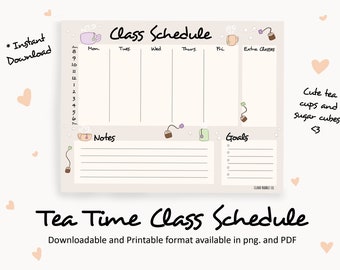 Tea Time Class Schedule