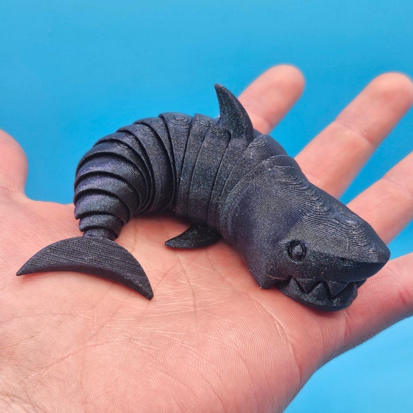 3D Printed Articulated Shark Fidget Toy For Kids / Water Toy / Fidget Shark / Flexi Shark / Shark Fidget 10+ Colors