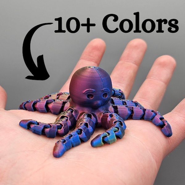 Articulated Lifelike Octopus Fidget Toy 3D Printed Octopus Toy / 10+ Colors